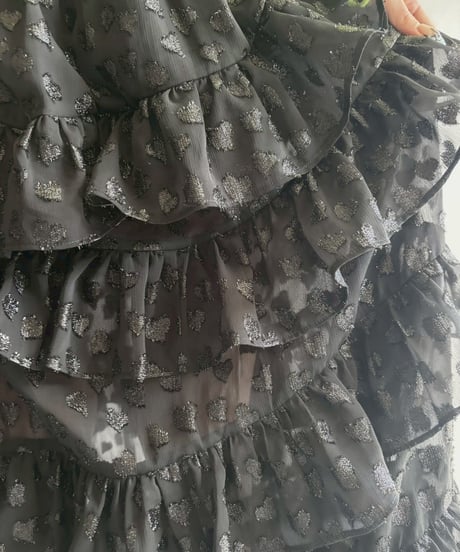 【USED】 Tiered Glitter Heart Camisole One-Piece  /251018-015