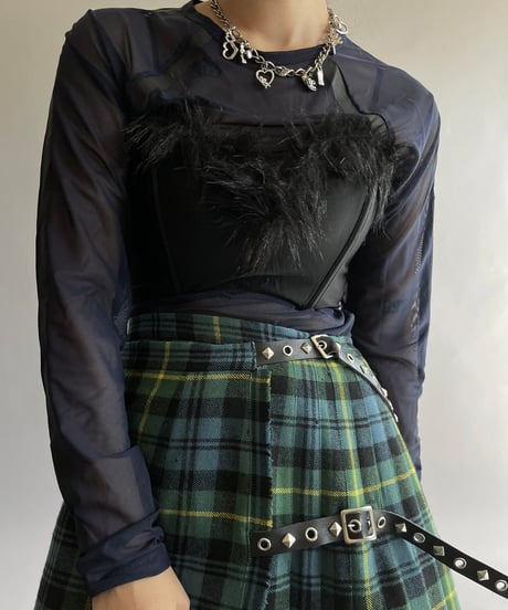 【USED】 Fur Corset Top /241006-042