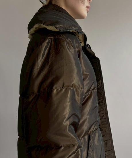【USED】 Made in USA BILL BLASS Double Zip up Down Long Coat / 260131-004