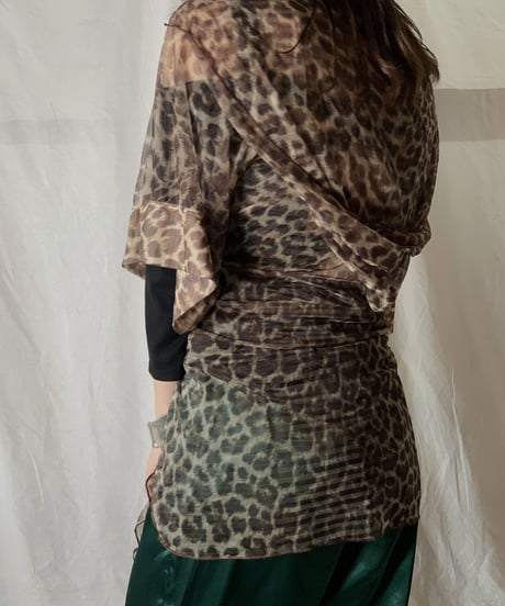 【USED】 Leopard Patterned See-through Top/210630-034