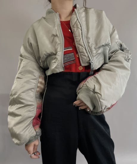【RE;CIRCLE】 RE Short MA-1 Blanket Docking Jacket Gray / 221208-003