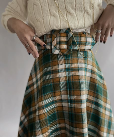 【USED】  Checked Long Skirt / 221105-023