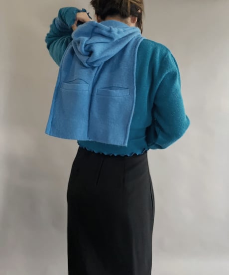 【RE;CIRCLE】 RE Acrylic Knit Cardigan + Hoodie Blue / 230220-013