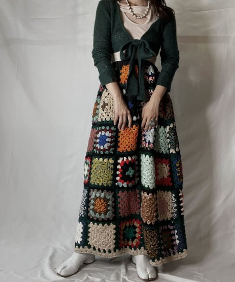 【RE;CIRCLE】 RE Granny Knit Long Skirt④/211014-024