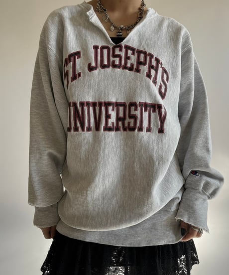 【USED】 90s Champion Reverse Weave Sweat Top S.T JOSEPH'S UNIVERSITY  /250111-015