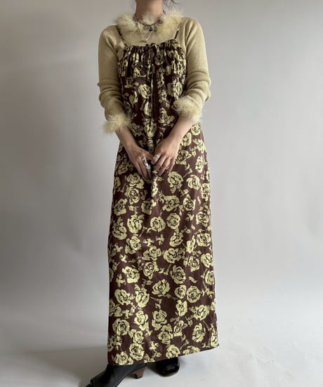 【USED】 Flower Patten Camisole Long One-Piece  /250412-019