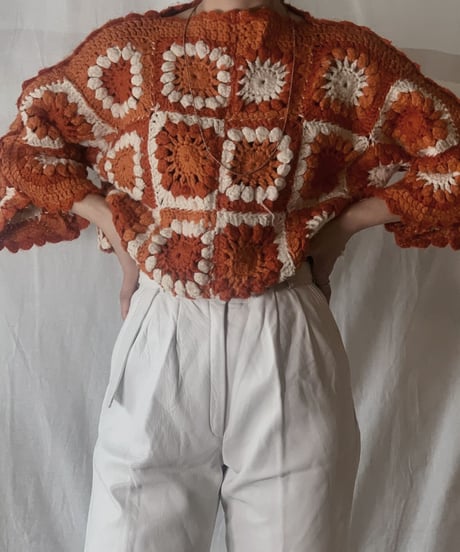 【RE;CIRCLE】 Short Sleeve Granny Knit Top③ /210404-003