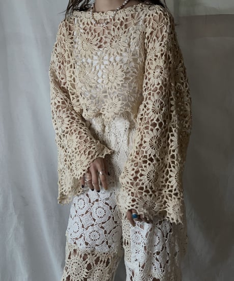 【RE;CIRCLE】  RE Crochet L/S Top/210512-011