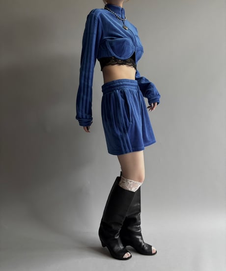 【USED】 adidas×JEREMY SCOTT velour track mini skirt/ 250913-022