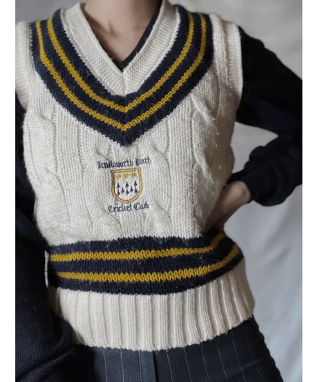 【USED】  Cable Knit Vest/220127-018