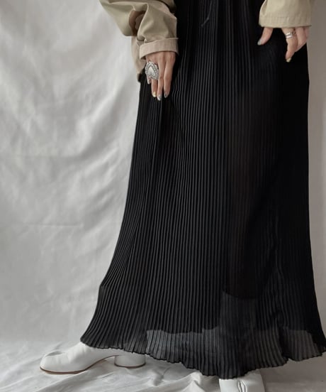 【USED】 Poly Pleats Long Skirt②/210921-034