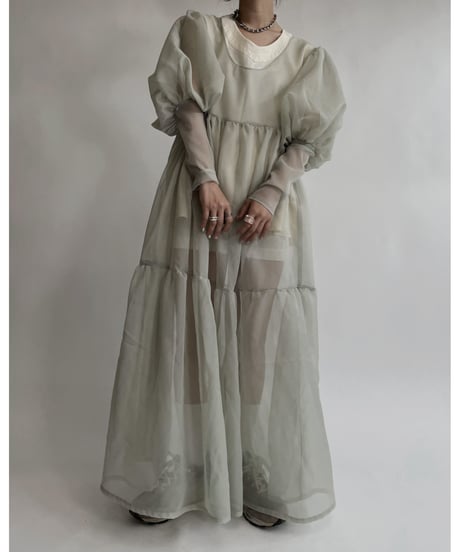【RE;CIRCLE】 RE Sheer Light Green One-piece / 220721-007