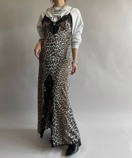【USED】 Leopard Patterned Camisole Long One-Piece /240914-032