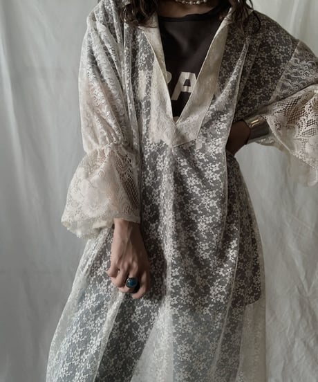 【RE;CIRCLE】 RE Lace Open Collar One-piece①/210630-004