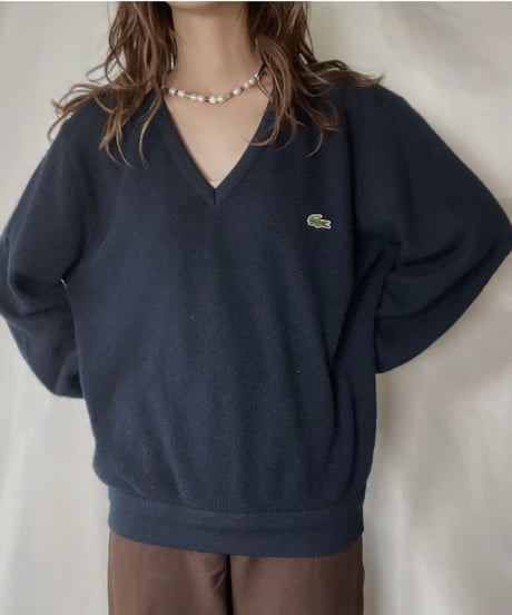 【USED】   LACOSTE Knit Top①/211126-006