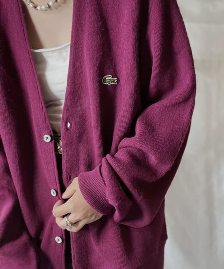 【USED】   LACOSTE Knit Cardigan④/210930-031