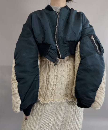 【RE;CIRCLE】 RE Short MA-1 Alan Docking Jacket Navy / 230112-028