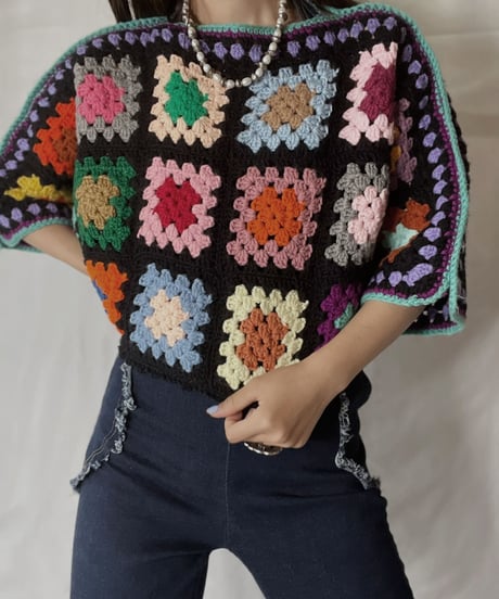 【RE;CIRCLE】 RE Granny Knit Top③/211014-003