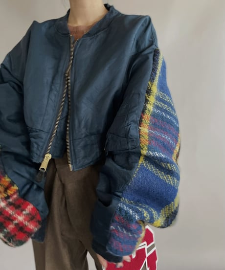 【RE;CIRCLE】 RE Short MA-1 Blanket Jacket Navy / 230112-021