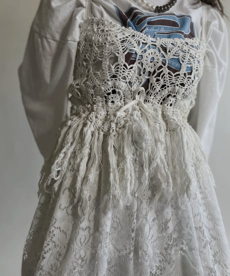 【RE;CIRCLE】 RE Crochet Lace Camisole One-piece / 220427-043