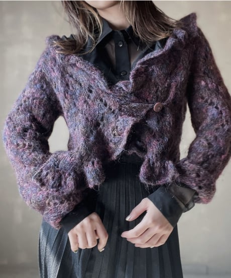 【USED】　Crochet Knit Cardigan/ 220220-040