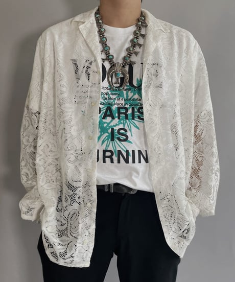 【RE;CIRCLE】 RE Men's Crochet Lace Shirt / 220915-004