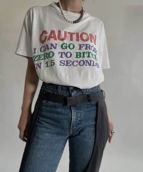 【USED】 Short Sleeved T-shirt “CAUTION” / 220625-012