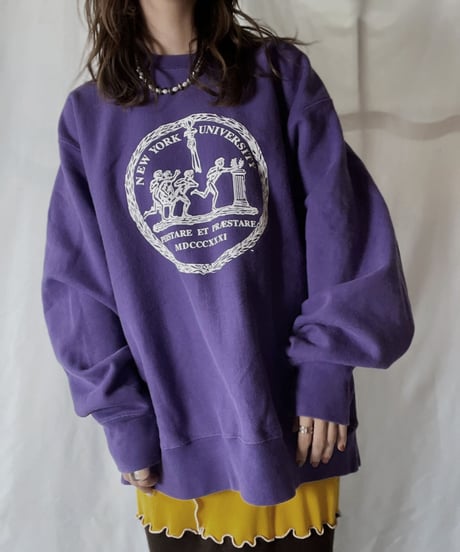 【USED】  Champion Reverse Weave Sweat NEW YORK UNIVERCITY/211116-044