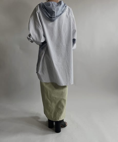 【RE;CIRCLE】 RE Stripe Shirt Mexican Hoodie / 220423-035