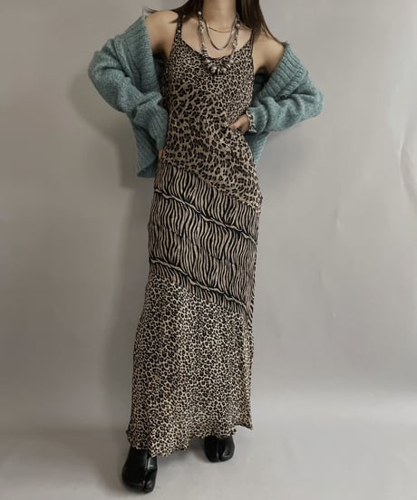 【USED】  Bila Animal Print Rayon Camisole One-piece / 221015-026