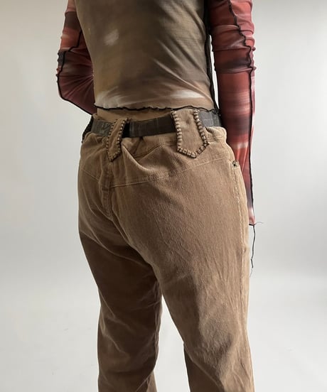 【USED】 Flower Embroidery Corduroy Flare Pants  /250301-016