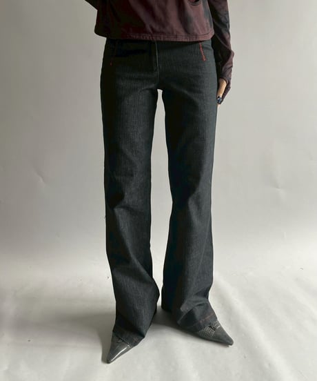 【USED】  Cop.Copine Stitch Design Stretch Flare Denim Pants / 251014-039