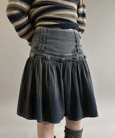 【USED】 Design Denim Mini Skirt / 260221-025