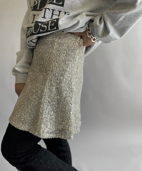 【USED】 Spangle Mini Skirt/ 240914-021