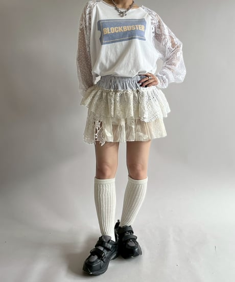 【RE;CIRCLE】 RE Lace Switching Raglan T-Shirt / 250605-010