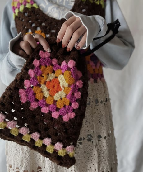 【RE;CIRCLE】 RE Granny Knit Pouch③ /210404-006