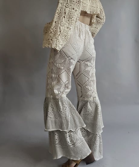 【RE;CIRCLE】 RE Crochet Tiered Pants / 230504-015