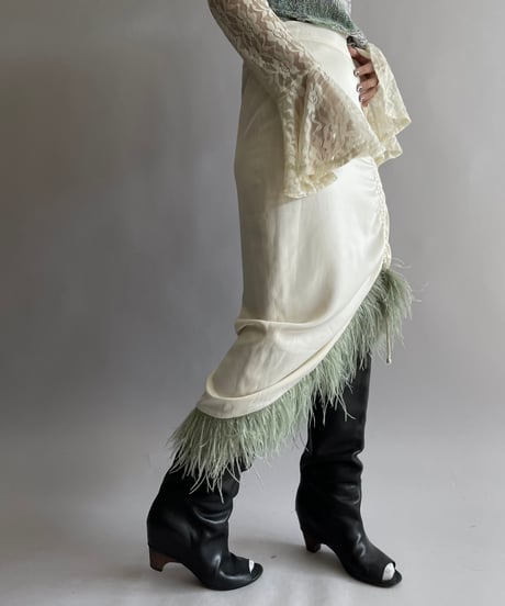 【USED】 Design Fur Long Skirt/ 241006-024