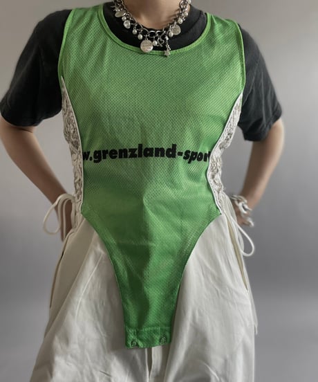 【RE;CIRCLE】 Re  Mesh Lace Switching Leotard Top /  240720-037