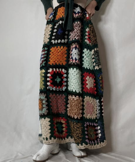 【RE;CIRCLE】 RE Granny Knit Long Skirt④/211014-024