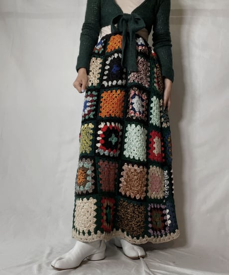 【RE;CIRCLE】 RE Granny Knit Long Skirt④/211014-024