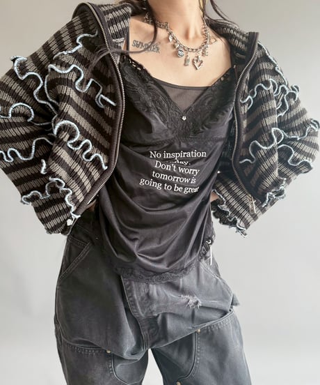 【RE;CIRCLE】 RE Mellow Zip up Knit Top /  251023-025