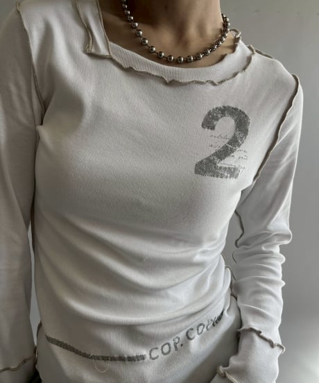 【USED】 Cop.Copine Rib Mellow Numbering Top  /251014-002
