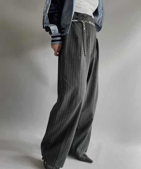 【USED】 Stripe Patterned Slacks Pants / 231104-007