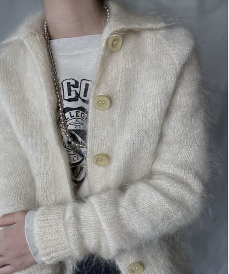 【USED】 Acrylic Knit Cardigan/ 220120-051