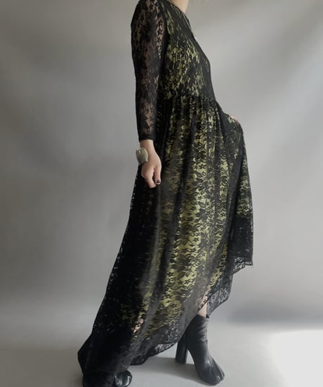 【USED】 Lace Sheer Long One-Piece/ 2301125-028