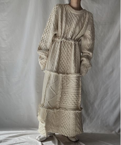 【RE;CIRCLE】 RE Alan Knit Patch Work One-piece②/220120-034