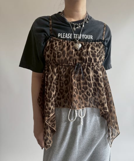 【USED】 Leopard Pattern Camisole Top / 250705-010