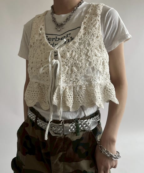 【RE;CIRCLE】RE Crochet Short Vest / 250515-006