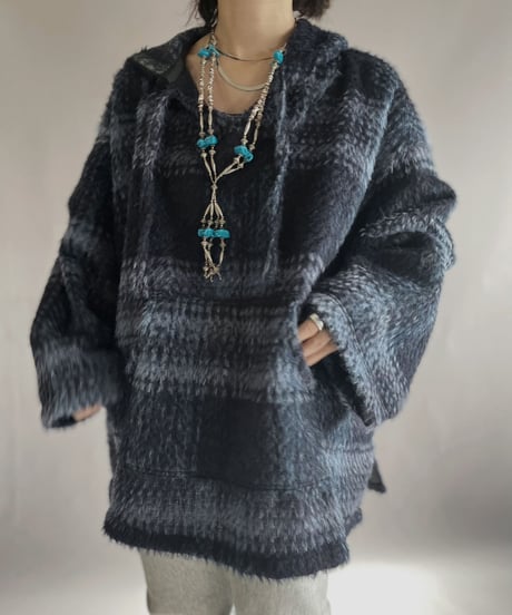 【RE;CIRCLE】 RE Mohair Mexican Hoodie Blue / 230105-005